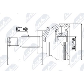 Achetez des Jeu de joints, arbre de transmission NTY NPZ-CH-003 à prix pour 56,08 €