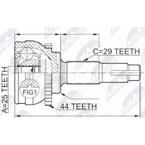 Gelenksatz, Antriebswelle NPZ-NS-077 von NTY günstig für 53,92 € online kaufen