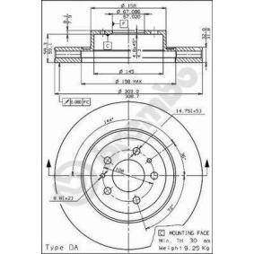 Achetez des Disque de frein BREMBO 09.4867.10 à prix pour 184,27 €