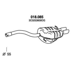 Compre Panela de escape traseira da PEDOL 018.085 a um preço baixo por 118,69 €