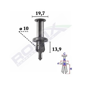 Clip, Stoßfänger C70343 HONDA von ROMIX