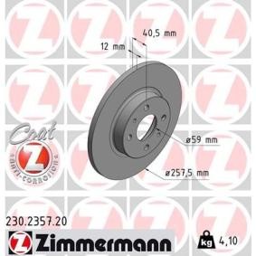 Achetez des Disque de frein ZIMMERMANN 230.2357.20 à prix pour 31,87 €