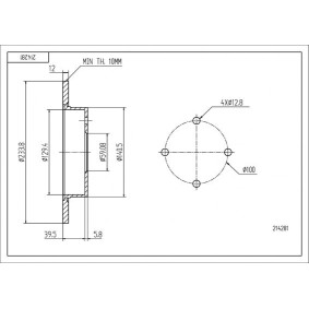 Bremsscheibe 214 281 von HART günstig für 18,54 € online kaufen