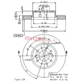 Bremsscheibe für FORD USA von METZGER
