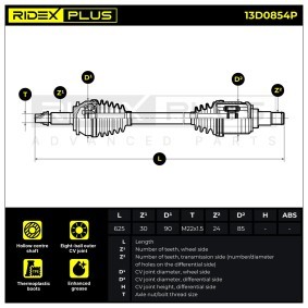 Acquista Semiasse da RIDEX PLUS 13D0854P a buon mercato per soli 145,84 €
