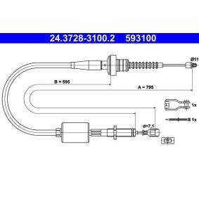 Achetez des Câble d'embrayage ATE 24.3728-3100.2 à prix pour 34,38 €
