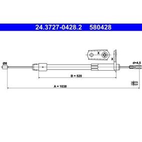Handbremsseil 24.3727-0428.2 von ATE günstig für 13,08 € online kaufen