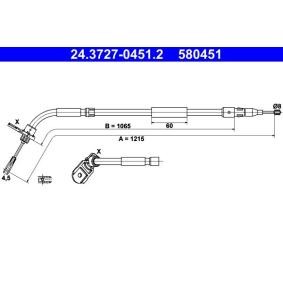 Handbremsseil 24.3727-0451.2 von ATE günstig für 19,16 € online kaufen