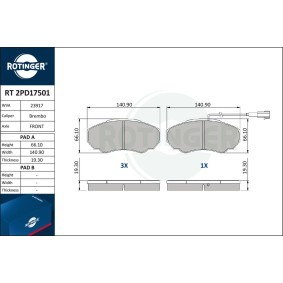 Achetez des Plaquettes de frein ROTINGER RT 2PD17501 à prix pour 62,37 €