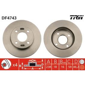 Bremsscheibe DF4743 von TRW günstig für 28,42 € online kaufen