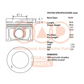 Kolben für BMW von IAP QUALITY PARTS