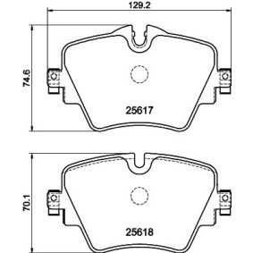 Bremsbeläge für BMW von HELLA
