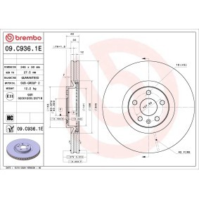 Acquista Kit dischi e pastiglie da BREMBO online per V90 II Station Wagon (235, 236) a prezzi moderati