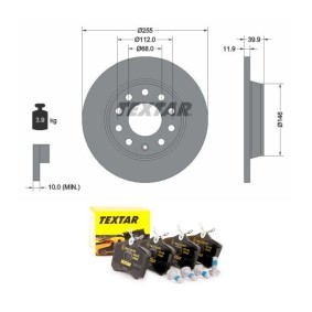 Achetez des Disques et plaquettes de freins TEXTAR TXR3405N0040 à prix pour 100,51 €