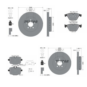 Bremsscheiben und -beläge des Herstellers TEXTAR - Originalware Artikelnummer: TXR3405FR004