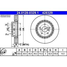 Comprar Disco de freno de ATE 24.0128-0329.1 a bajo precio de 71,42 €