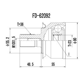 Gelenksatz, Antriebswelle 77-FO-550 von PROCARO günstig für 34,78 € online kaufen