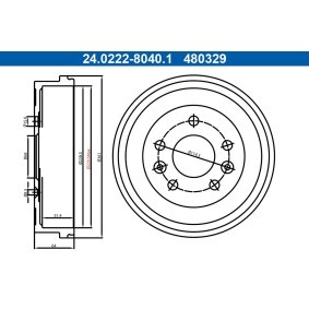 Acquista Tamburo freno da ATE 24.0222-8040.1 a buon mercato per soli 95,53 €