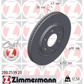 Compre Disco de travão da ZIMMERMANN 200.2539.20 a um preço baixo por 89,86 €