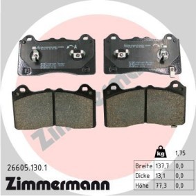 Köp Bromsbelägg av ZIMMERMANN 26605.130.1 till det låga priset 709,30 kr