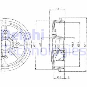 Achetez des Tambour de frein DELPHI BF392 à prix pour 41,00 €