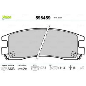 Achetez des Plaquettes de frein VALEO 598459 à prix pour 33,81 €