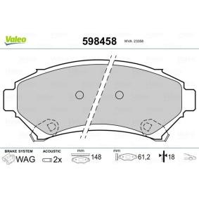 Achetez des Plaquettes de frein VALEO 598458 à prix pour 44,61 €