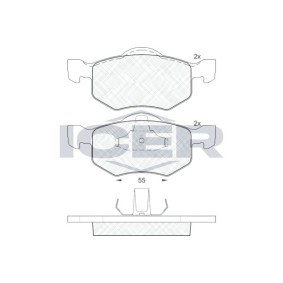 Compre Pastilhas de travão da ICER 181532 a um preço baixo por 30,78 €