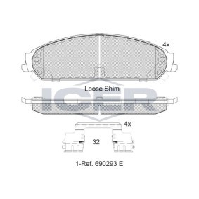 Achetez des Plaquettes de frein ICER 182068 à prix pour 39,30 €