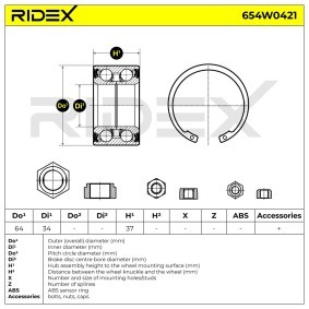 Radlagersatz 654W0421 von RIDEX günstig für 16,14 € online kaufen