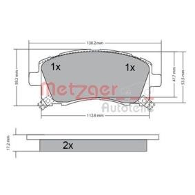 Bremsbeläge 1170416 von METZGER günstig für 48,27 € online kaufen