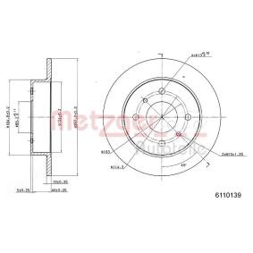 Bremsscheibe 6110139 von METZGER günstig für 39,60 € online kaufen
