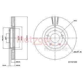 Bremsscheibe 6110189 von METZGER günstig für 52,59 € online kaufen