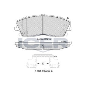 Achetez des Plaquettes de frein ICER 182067 à prix pour 47,68 €