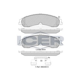 Achetez des Plaquettes de frein ICER 182097 à prix pour 47,73 €