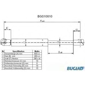 Achetez des Vérin de capot BUGIAD BGS10810 à prix pour 15,22 €
