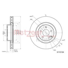 Bremsscheibe 6110194 von METZGER günstig für 50,10 € online kaufen