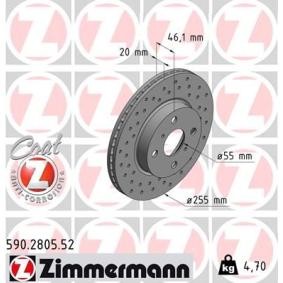 Compre Disco de travão da ZIMMERMANN 590.2805.52 a um preço baixo por 79,48 €