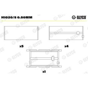 Achetez des Coussinet de vilebrequin GLYCO H1020/5 0.50mm à prix pour 69,72 €