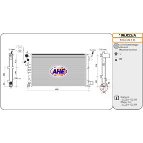 Kühler, Motorkühlung 106.022/A von AHE günstig für 118,19 € online kaufen
