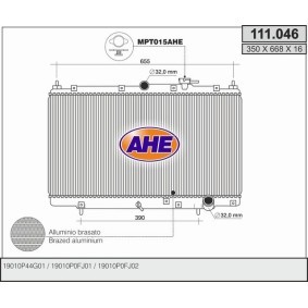 Kühler, Motorkühlung für HONDA von AHE