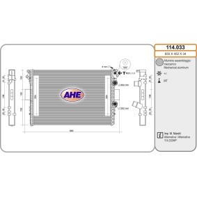 Kühler, Motorkühlung 114.033 von AHE günstig für 137,26 € online kaufen