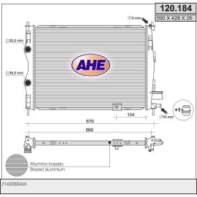 Kühler, Motorkühlung 120.184 von AHE günstig für 219,95 € online kaufen