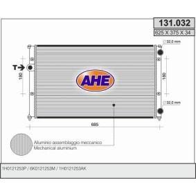 Kühler, Motorkühlung 131.032 von AHE günstig für 72,56 € online kaufen