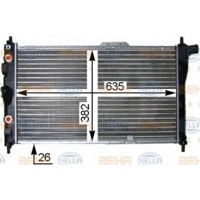 Kühler, Motorkühlung für DAEWOO von HELLA