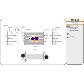 Kjøp Intercooler av AHE 702.005 til den lave prisen 1471,94 NOK