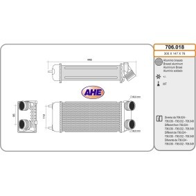 Köp Intercooler av AHE 706.018 till det låga priset 1783,89 kr