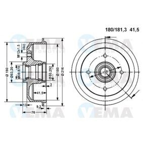 Achetez des Tambour de frein VEMA 800937 à prix pour 51,73 €