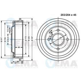 Achetez des Tambour de frein VEMA 800991 à prix pour 39,37 €