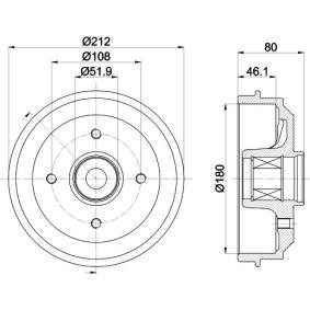 Achetez des Tambour de frein HELLA 8DT 355 302-811 à prix pour 110,33 €